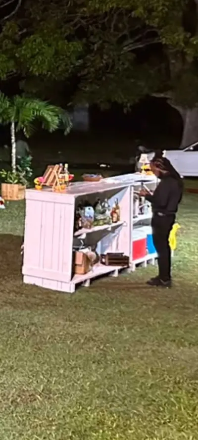 Bar événementiel en bois blanc – style authentique