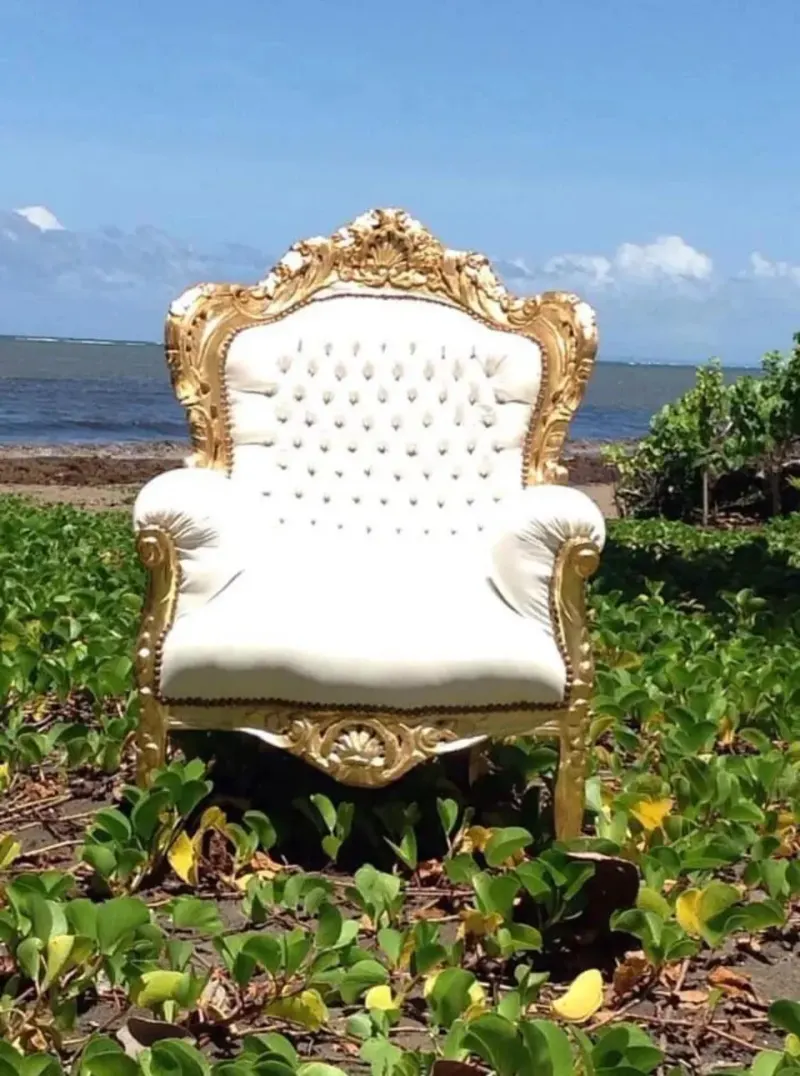 Fauteuils baroque blanc et doré – Photo 1