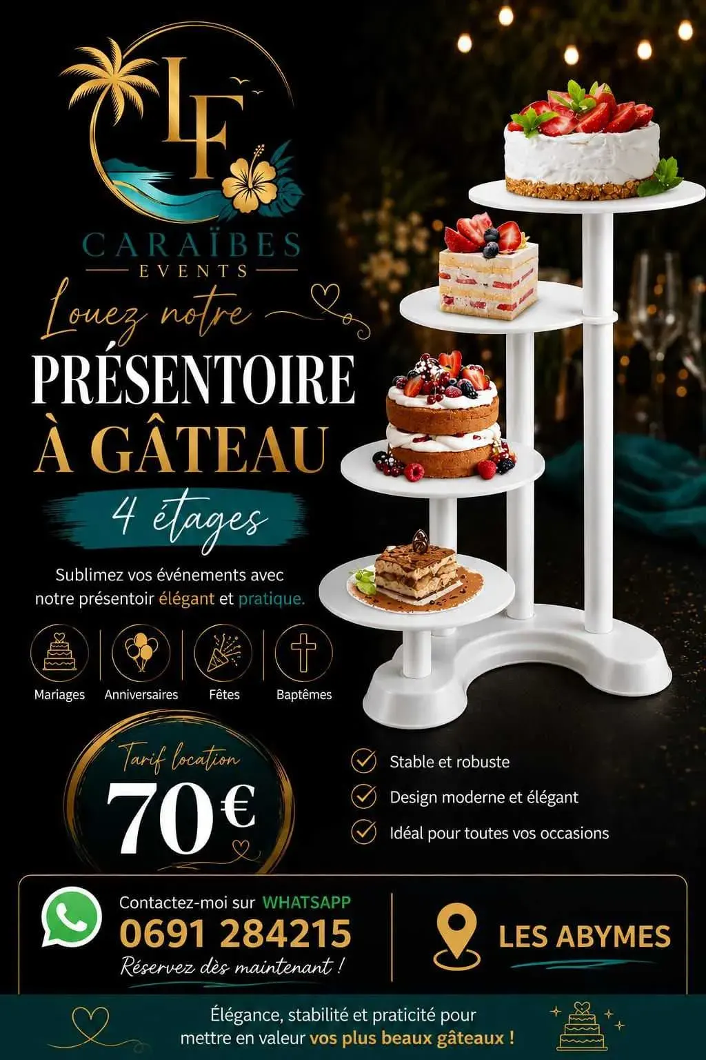 Présentoir a gâteaux 4 étage – Photo 1