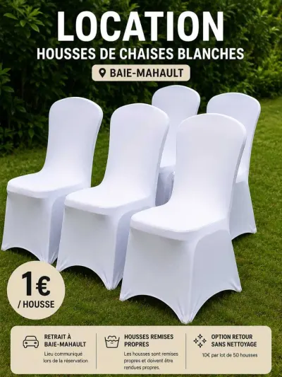 Housse de chaise en lycra blanc - Baie-Mahault