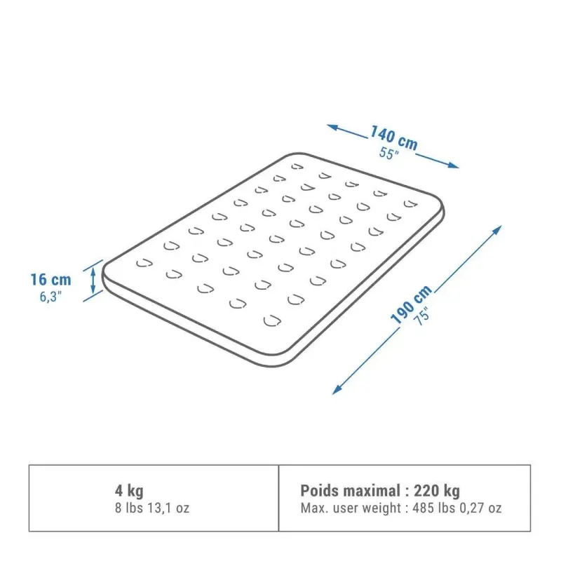 Matelas gonflable 140x190cm + pompe – Photo 1
