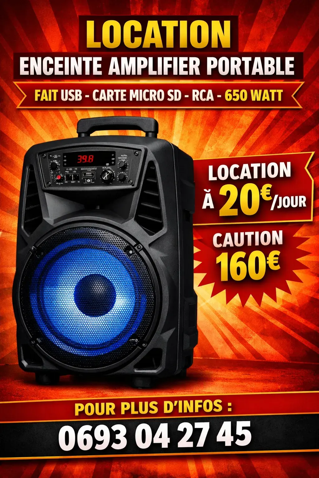 Enceinte amplifiée portable – Photo 1